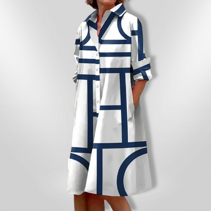Hallie - Elegant Button-Down Dress
