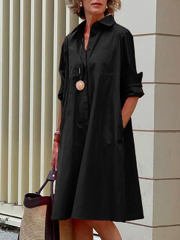 Cassie - Effortless Lapel Midi Dress