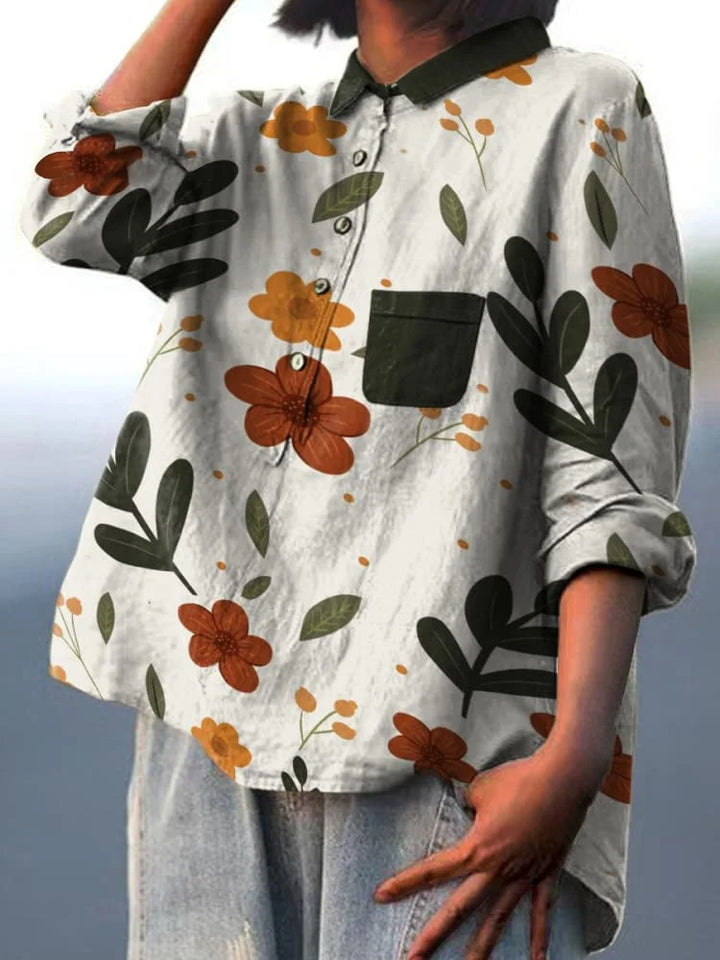 Hazel – Relaxed Botanical Art Shirt