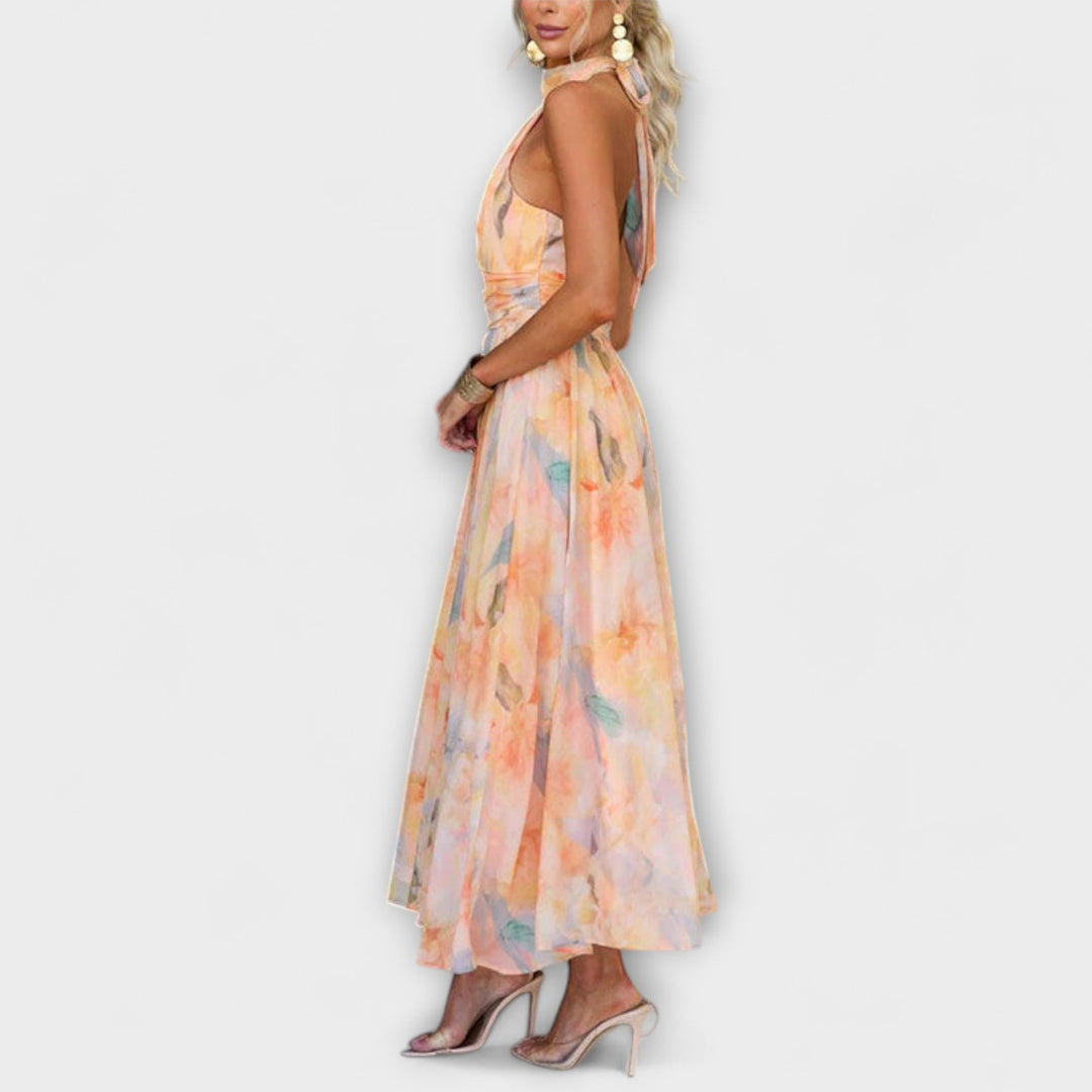 Cecille – Flowy Halter-Neck Dress