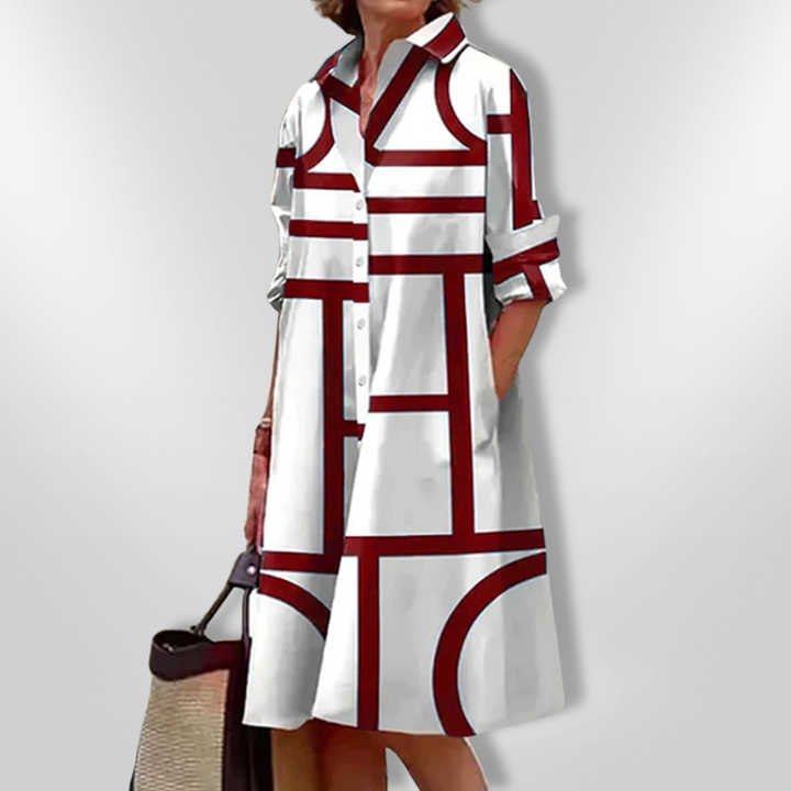 Hallie - Elegant Button-Down Dress