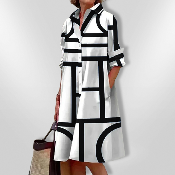 Hallie - Elegant Button-Down Dress