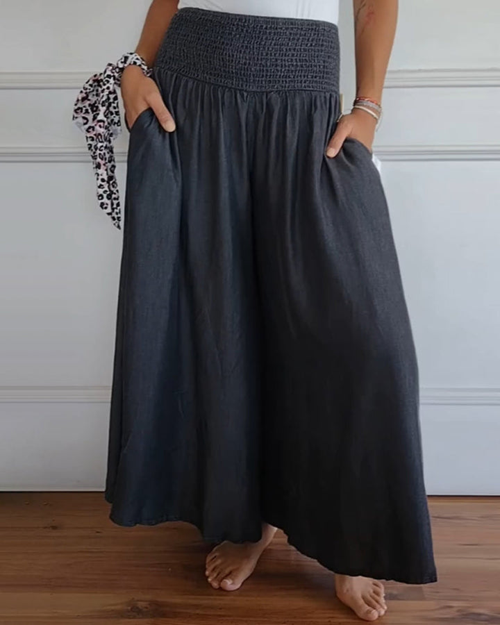 Lana – Smocked Wide-Leg Pants