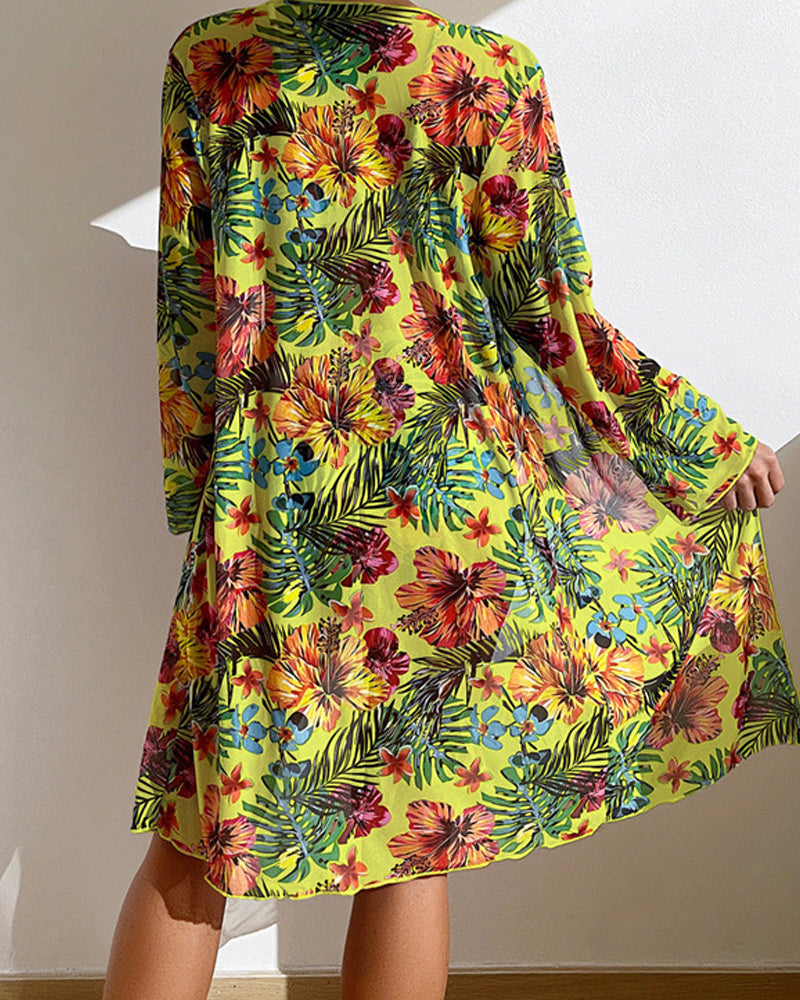 Jazlyn - Vibrant Bloom Bikini & Cover-Up Set