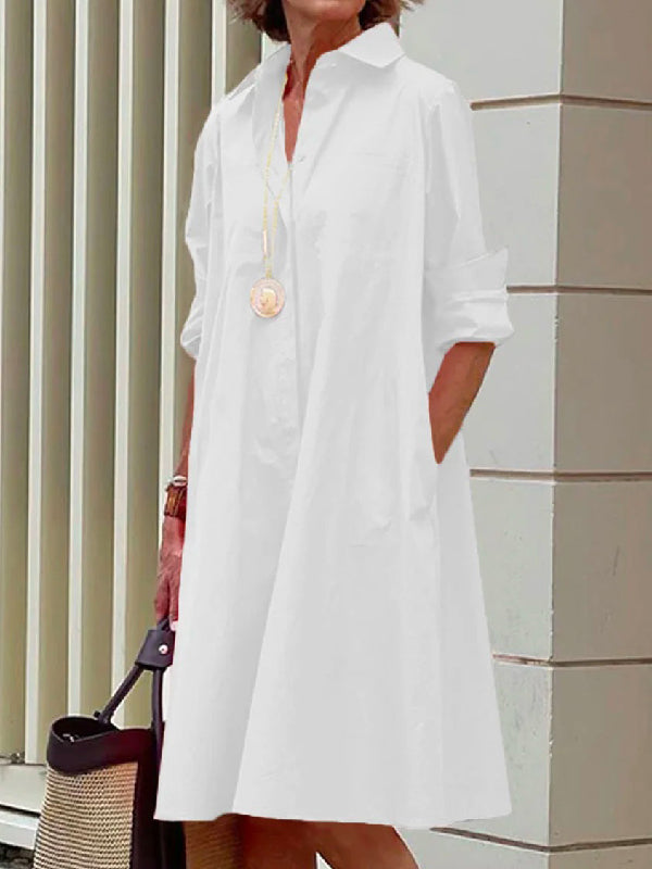 Cassie - Effortless Lapel Midi Dress