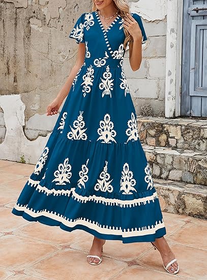 Azalea - Boho Floral Tiered Maxi Dress