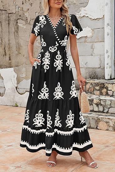 Azalea - Boho Floral Tiered Maxi Dress