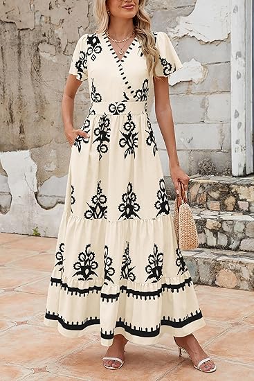 Azalea - Boho Floral Tiered Maxi Dress