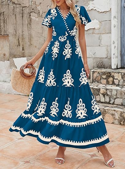 Azalea - Boho Floral Tiered Maxi Dress