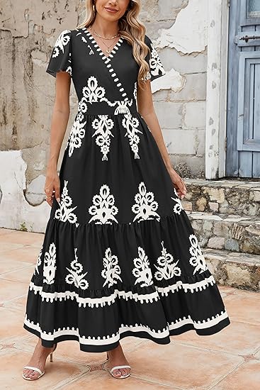 Azalea - Boho Floral Tiered Maxi Dress