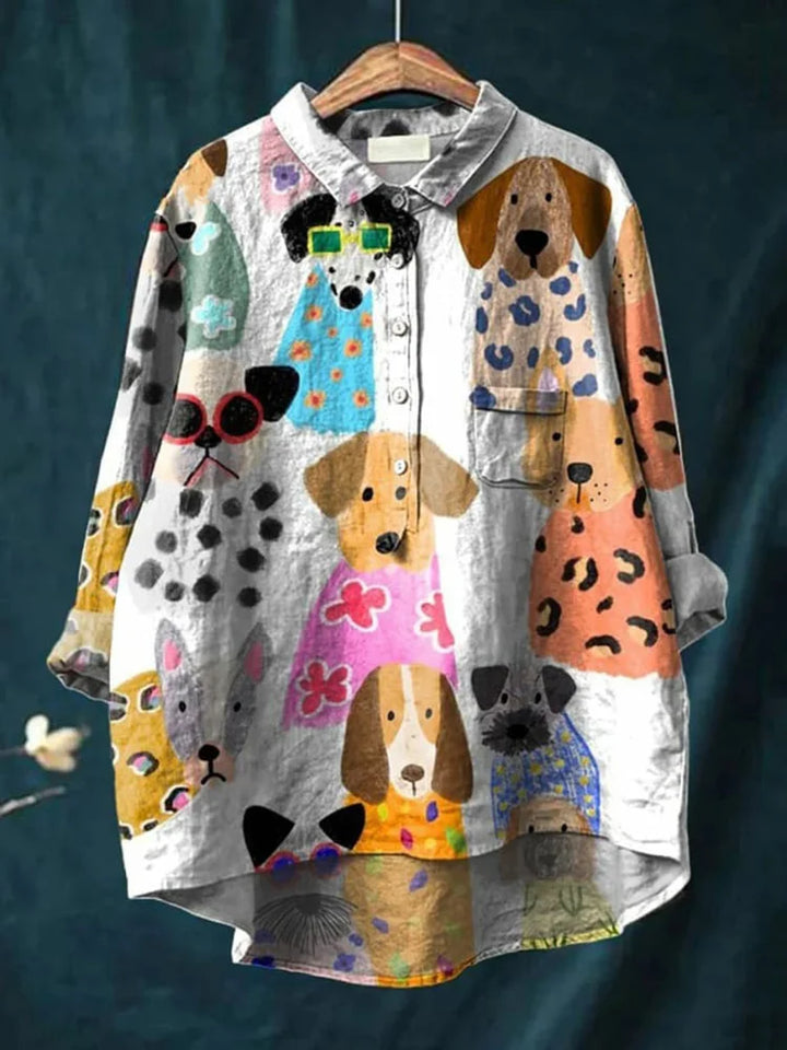 Fiona – Relaxed-fit Pup Patch Shirt