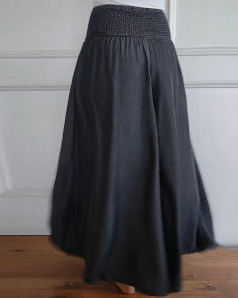 Lana – Smocked Wide-Leg Pants