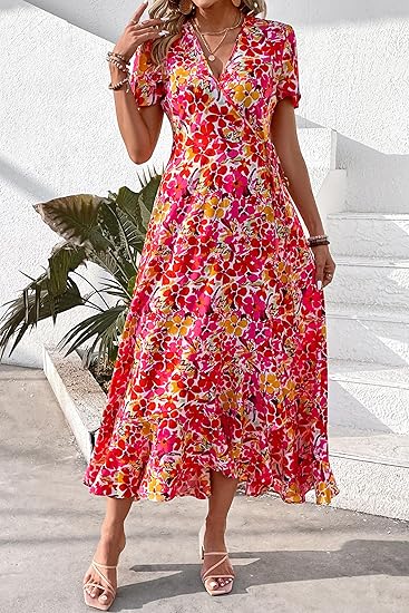 Solène - Tropical Whirl Midi Dress