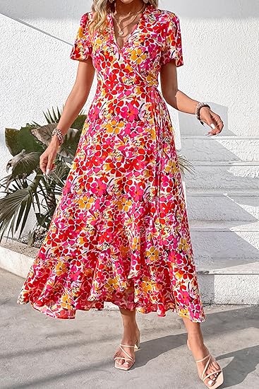 Solène - Tropical Whirl Midi Dress