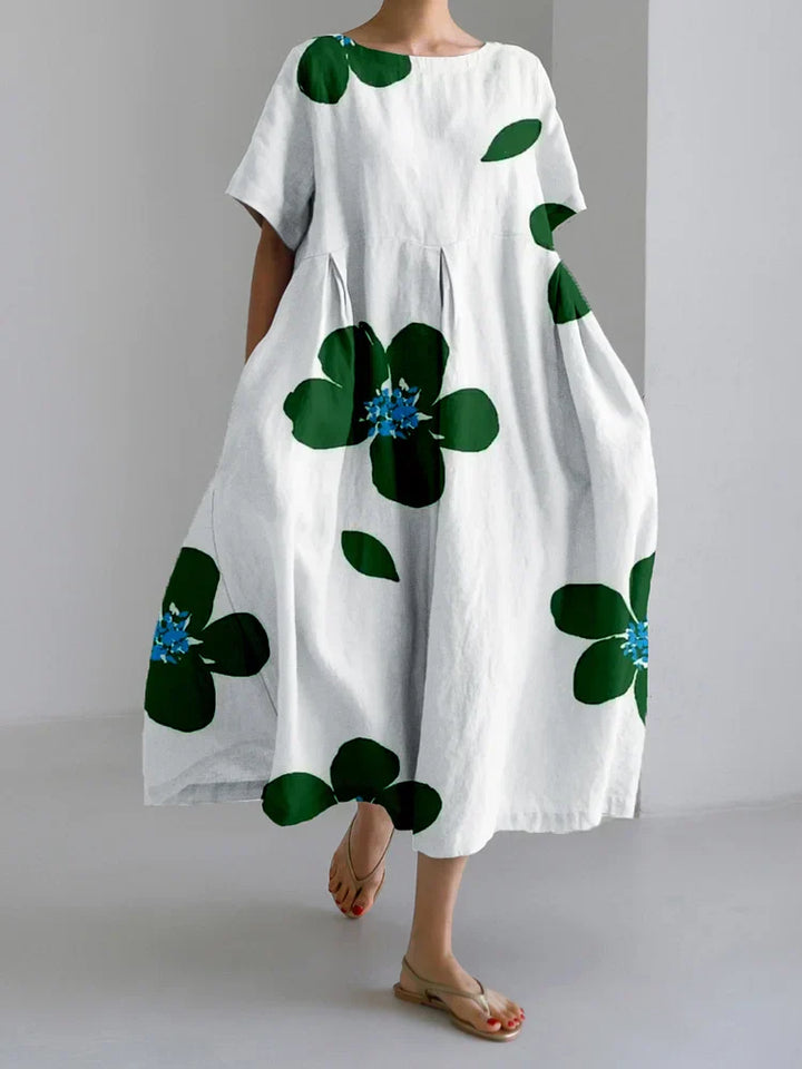 Norie - Spring Floral Round Neck Dress