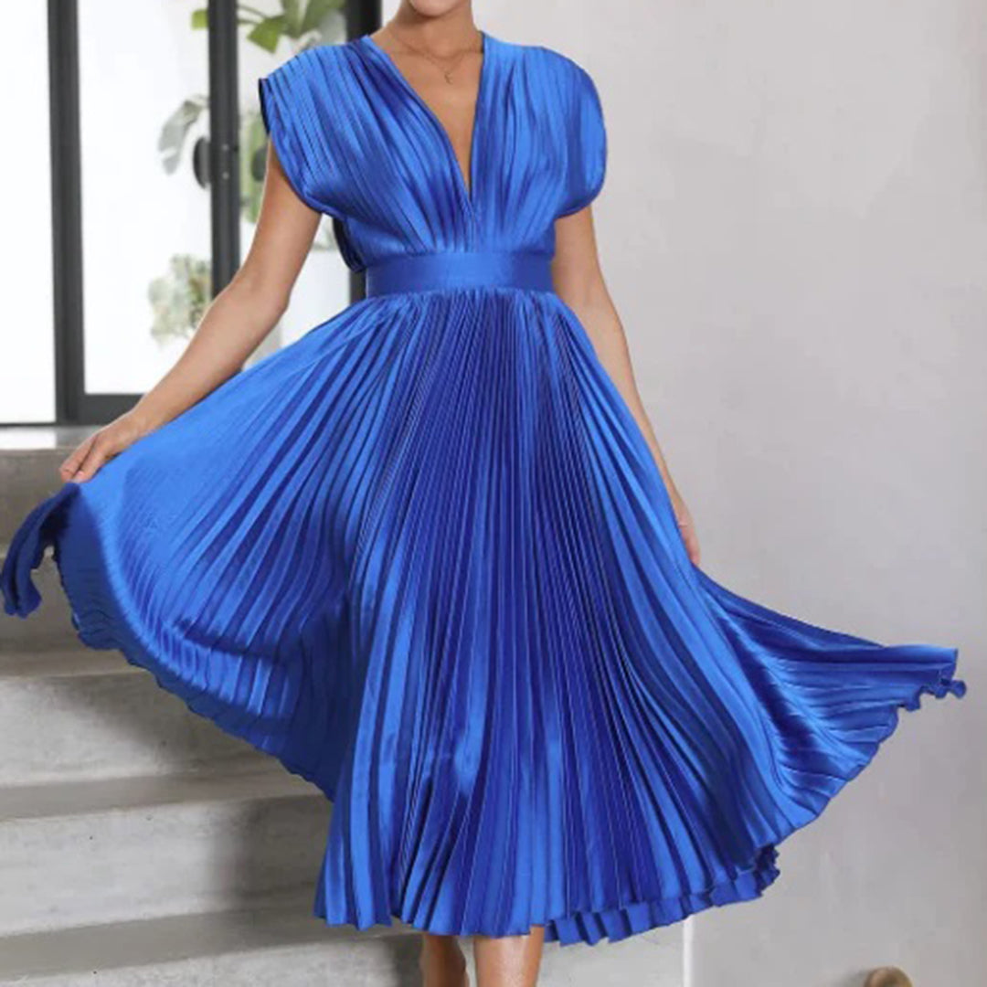 Mireille - Elegant Pleated Midi Dress