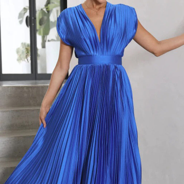 Mireille - Elegant Pleated Midi Dress