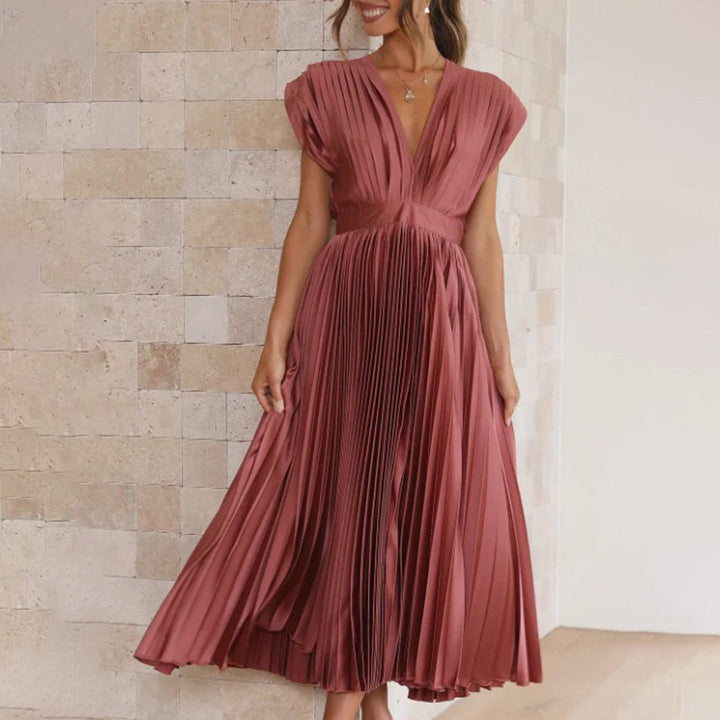 Mireille - Elegant Pleated Midi Dress
