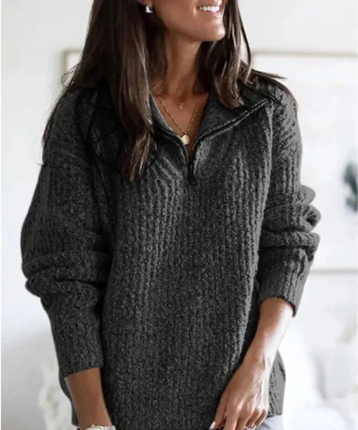 Ember – Waffle Zip Sweater