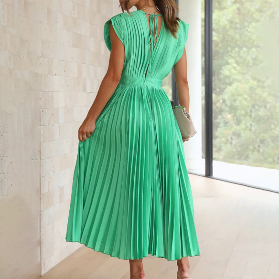 Mireille - Elegant Pleated Midi Dress