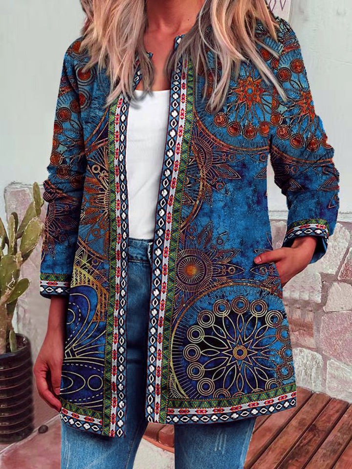 Layla - Comfy Retro Style Printed Cardigan
