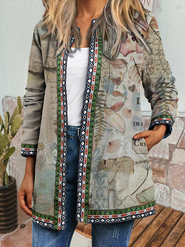 Leah - Artistic Retro Style Printed Cardigan