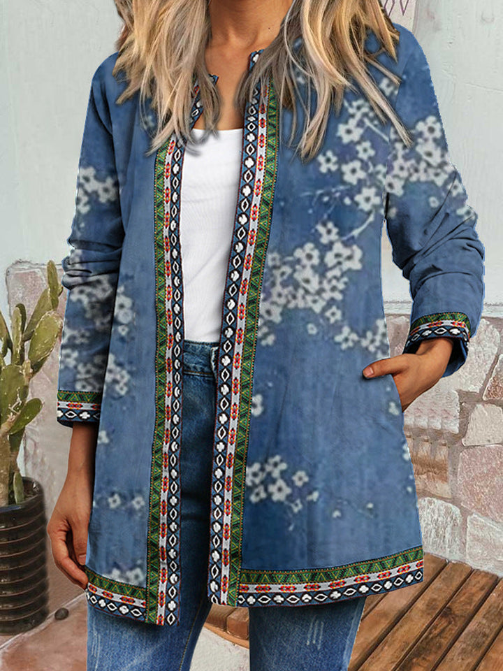 Haisley - Cozy Retro Style Printed Cardigan