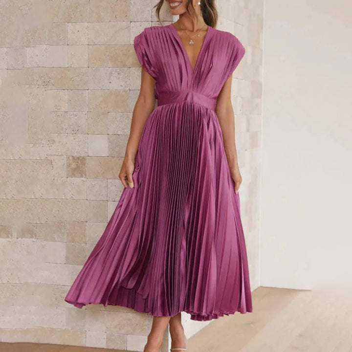 Mireille - Elegant Pleated Midi Dress