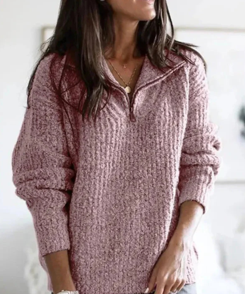 Ember – Waffle Zip Sweater