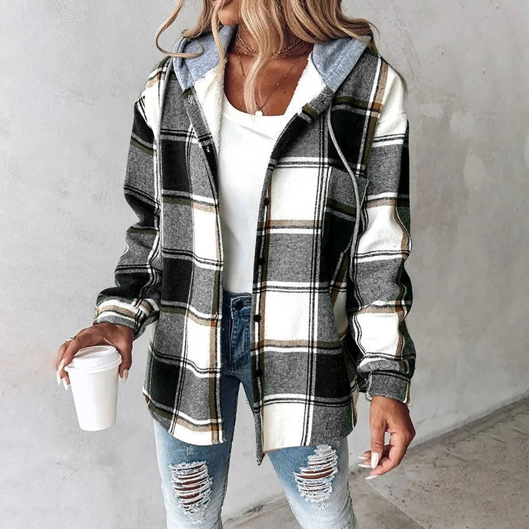 Raven – Cozy Plaid Hoodie