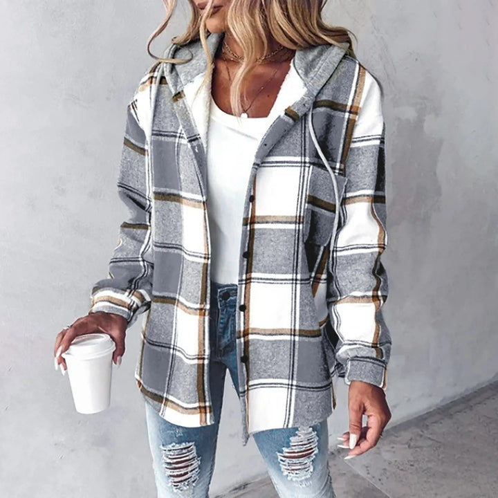 Raven – Cozy Plaid Hoodie