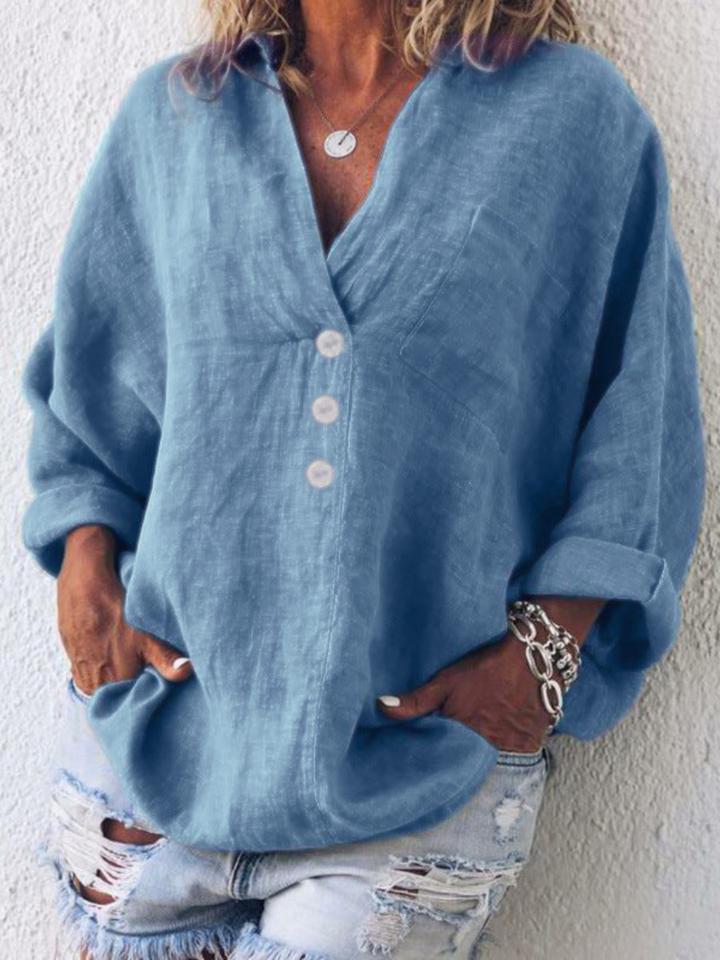 Freja – Laid-Back Button Shirt Blouse