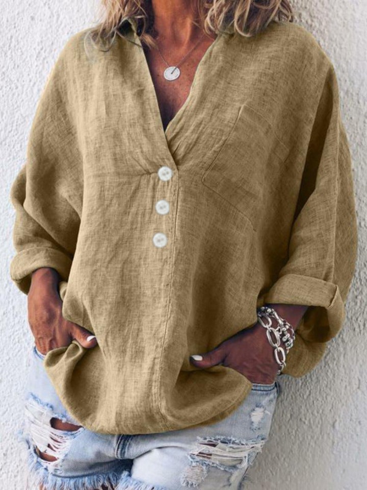 Freja – Laid-Back Button Shirt Blouse
