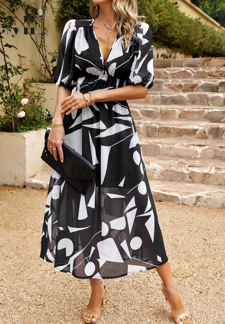 Monica - Elegant Floral Dress