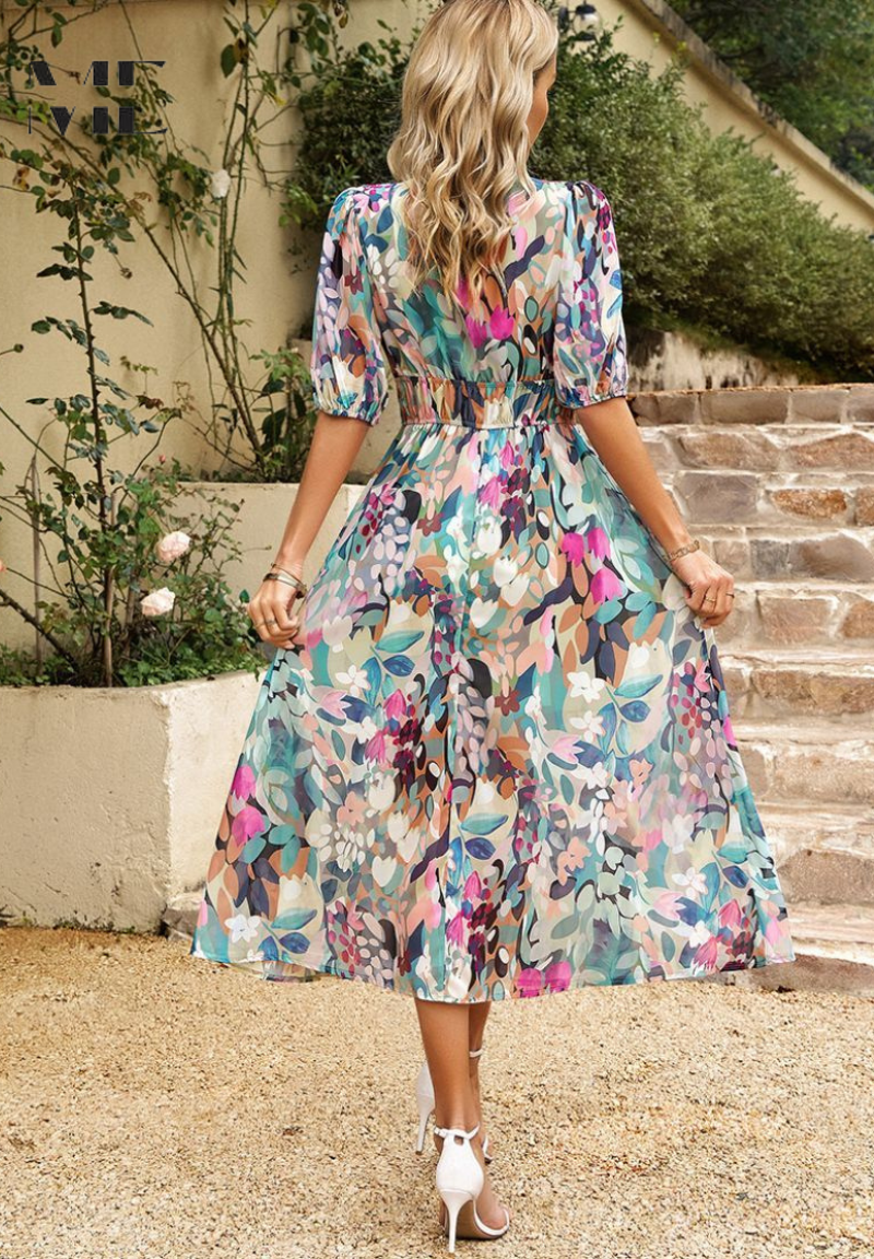 Monica - Elegant Floral Dress