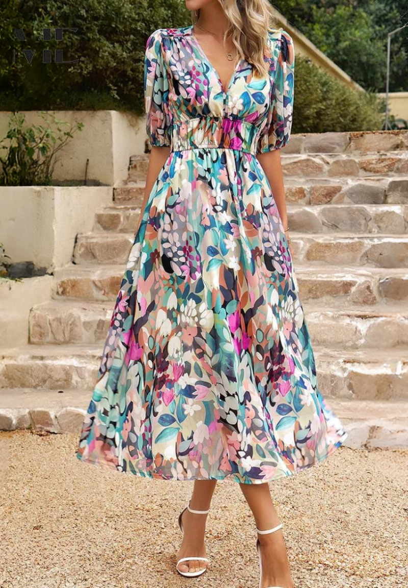 Monica - Elegant Floral Dress