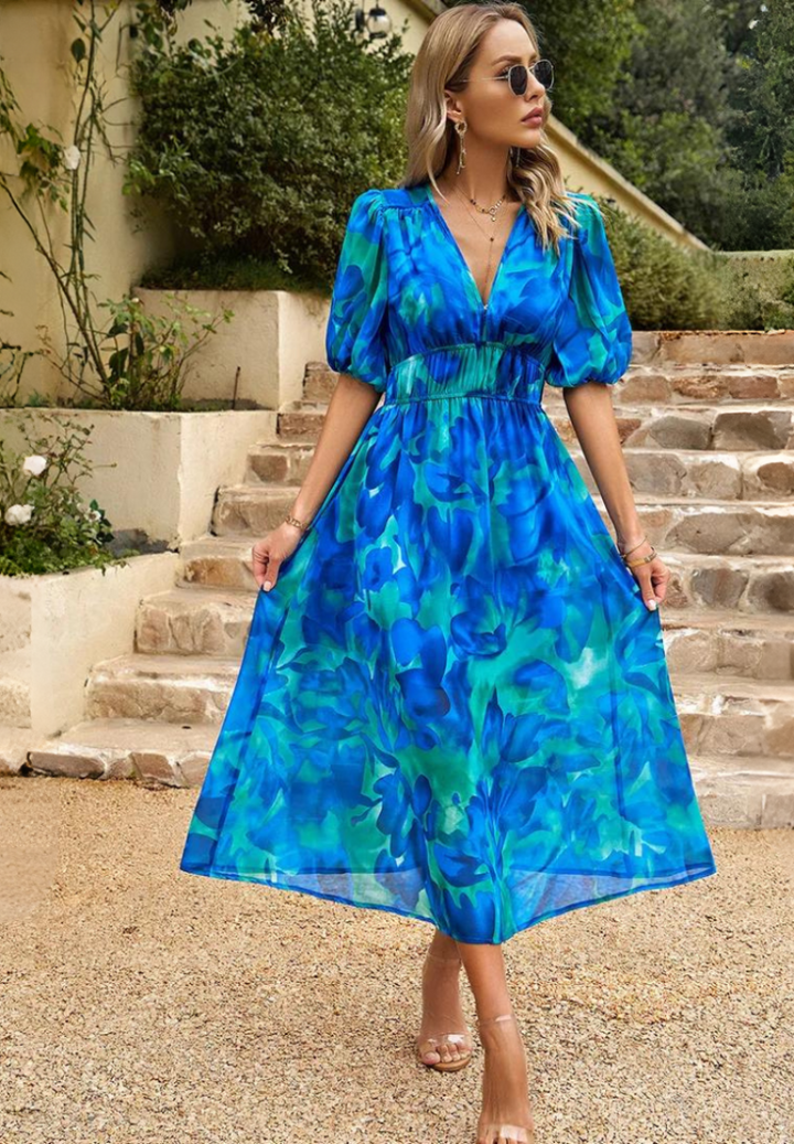 Monica - Elegant Floral Dress