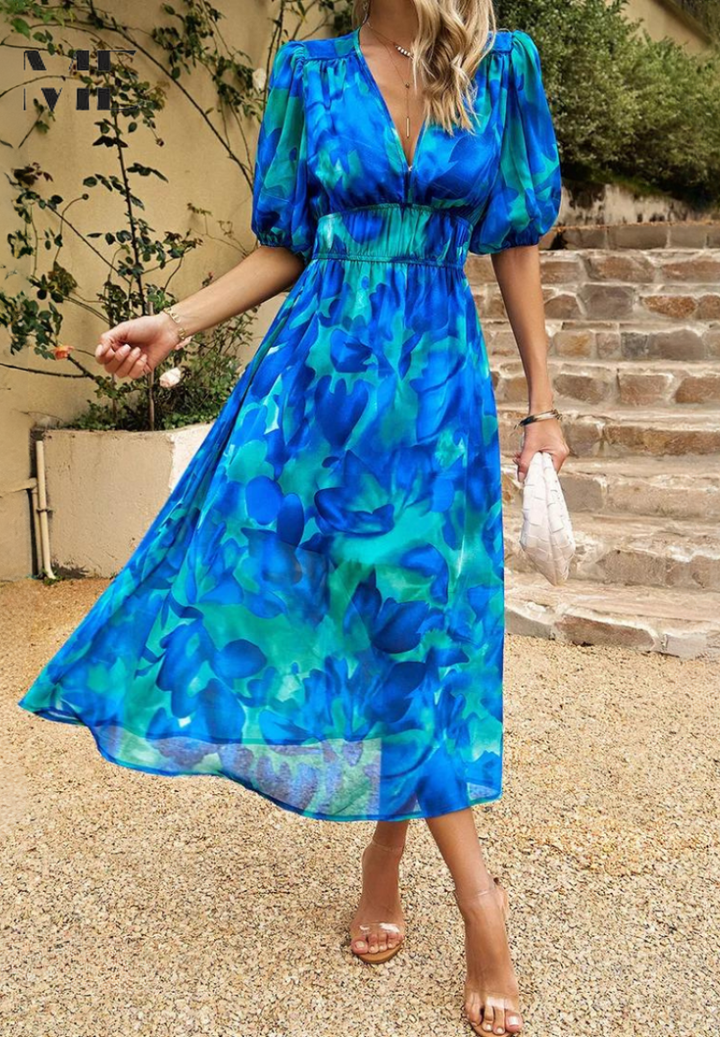 Monica - Elegant Floral Dress