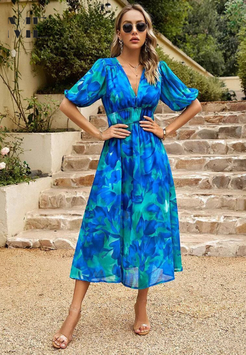 Monica - Elegant Floral Dress