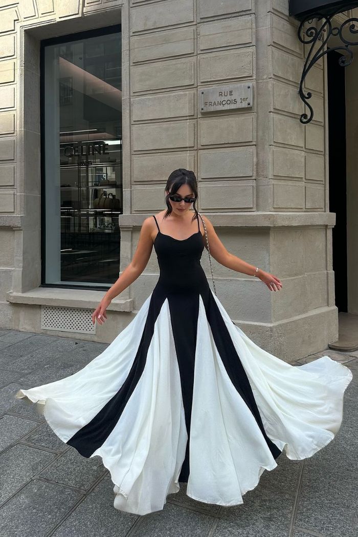Mirabel - Elegant Monochrome Maxi Dress