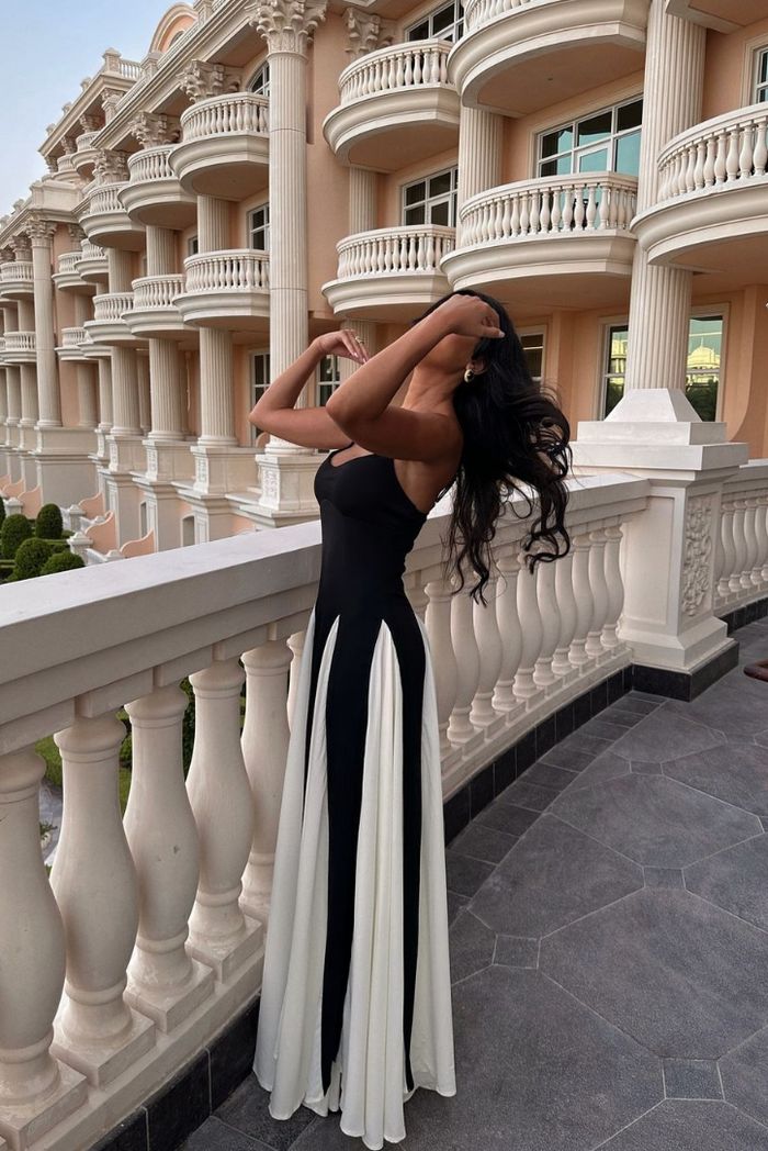 Mirabel - Elegant Monochrome Maxi Dress