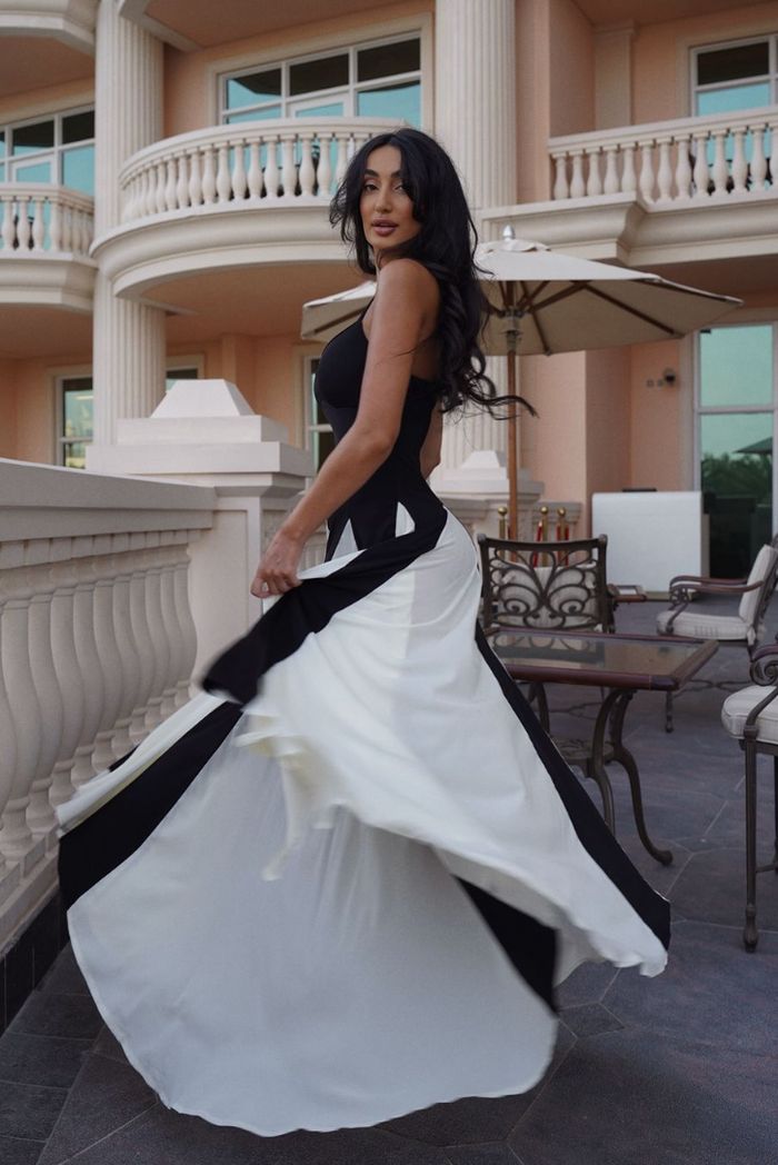 Mirabel - Elegant Monochrome Maxi Dress