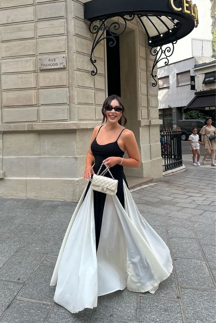 Mirabel - Elegant Monochrome Maxi Dress