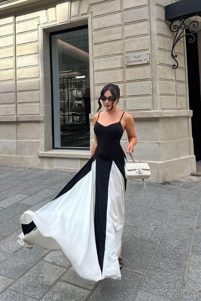 Mirabel - Elegant Monochrome Maxi Dress