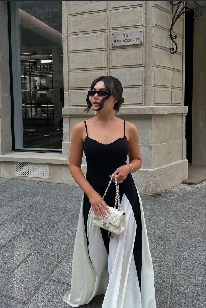Mirabel - Elegant Monochrome Maxi Dress