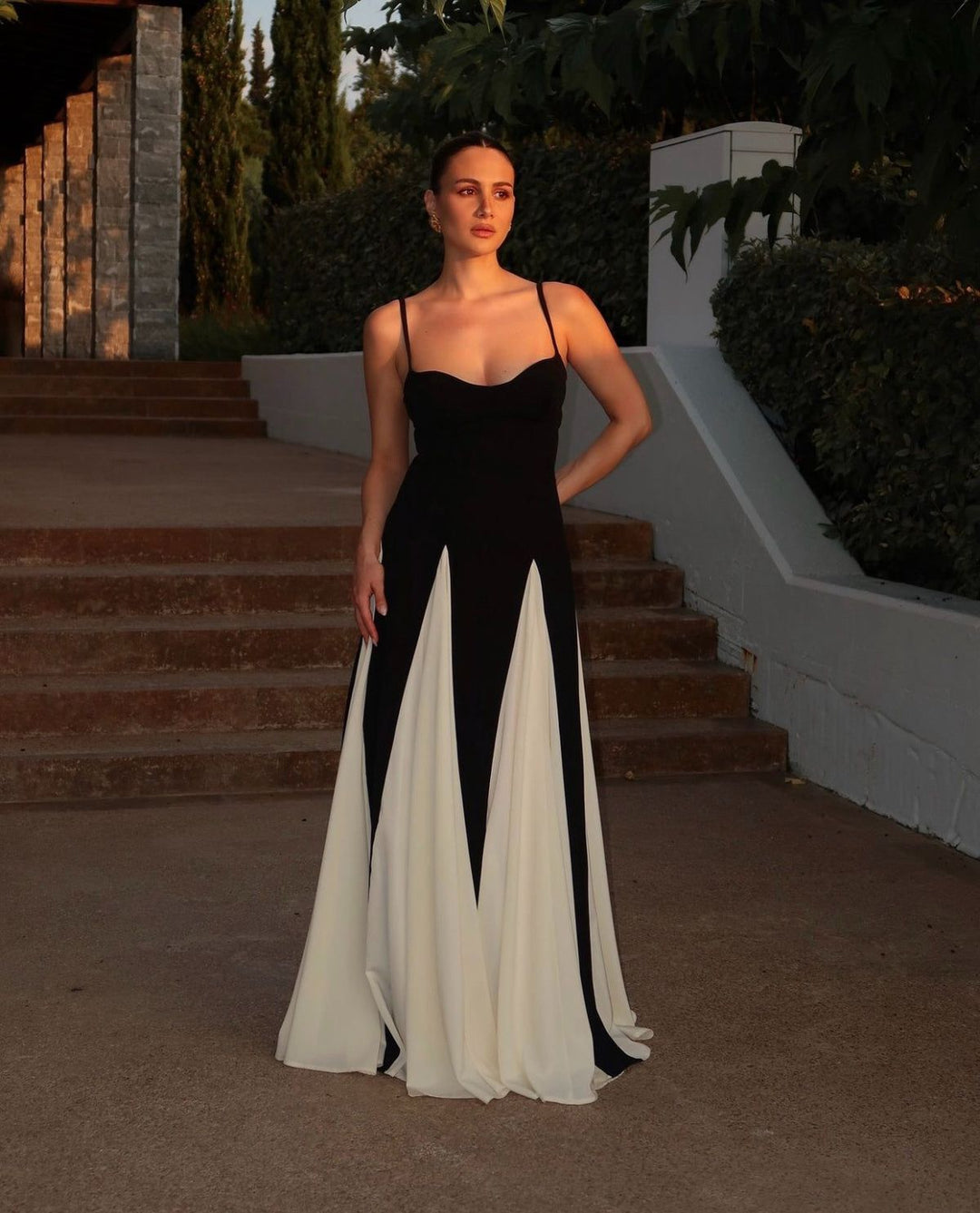 Mirabel - Elegant Monochrome Maxi Dress