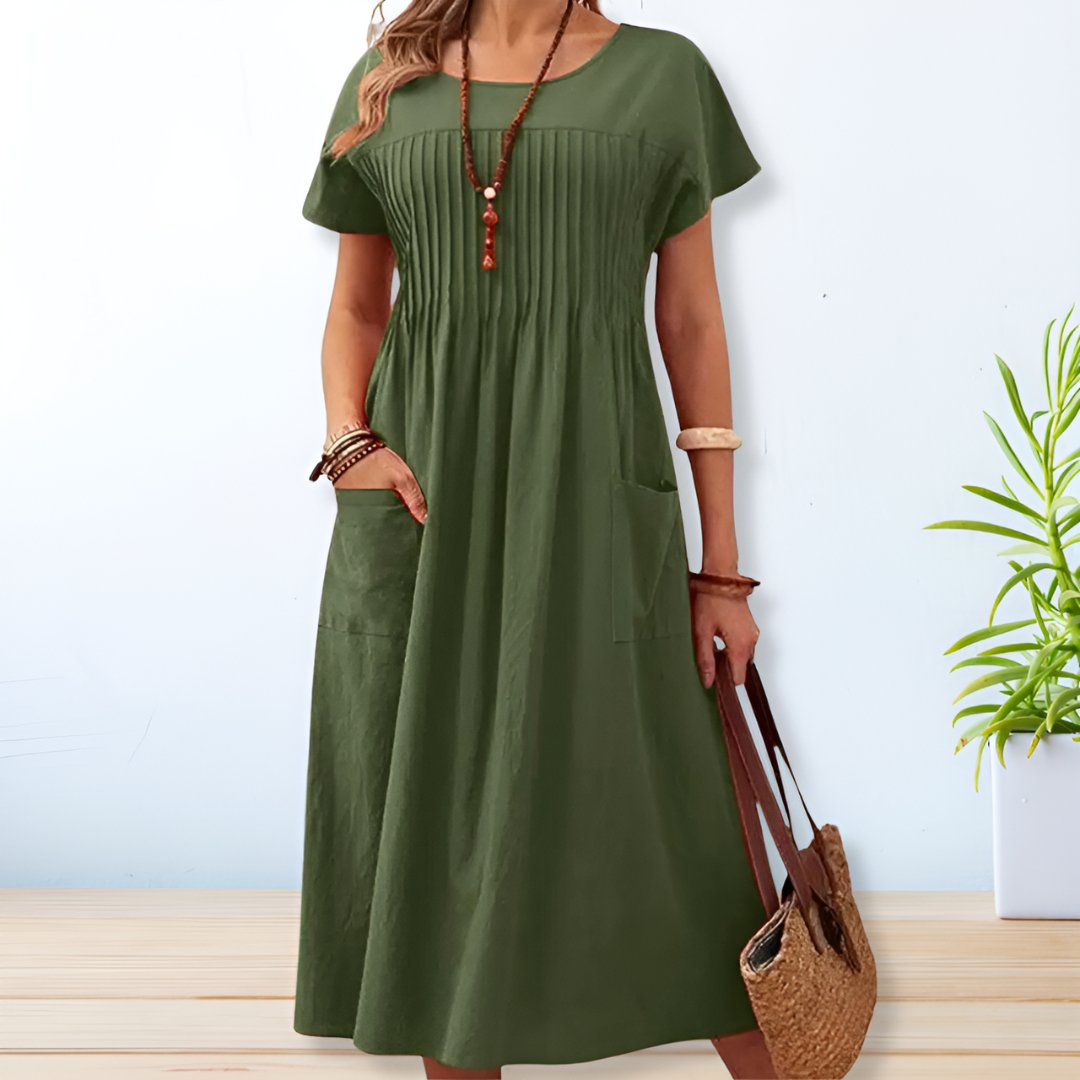 Lannie - Pleated Comfort Dress