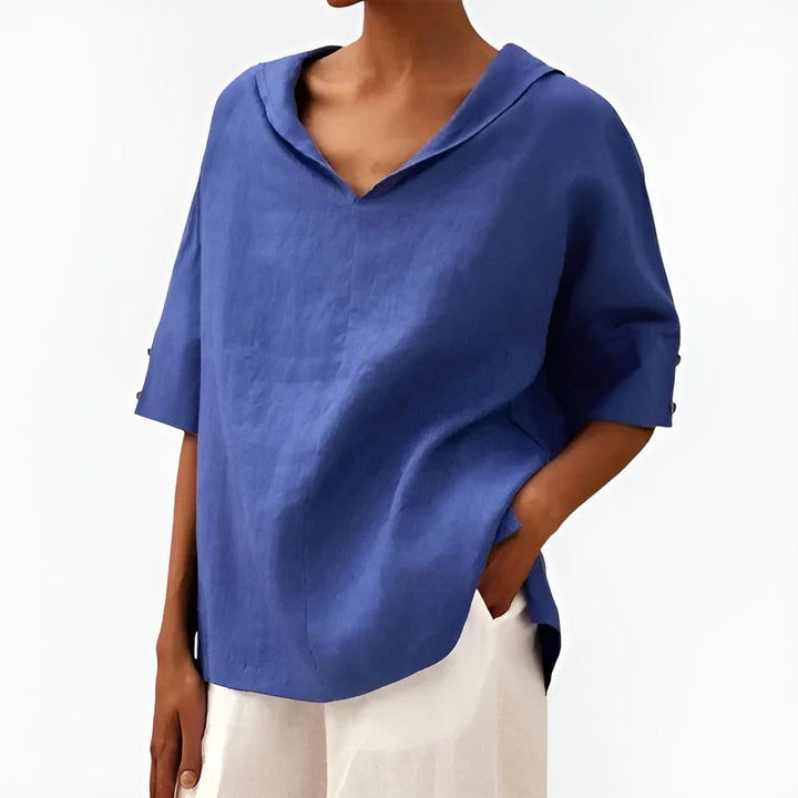 Angie – Soft V-Collar Shirt Blouse