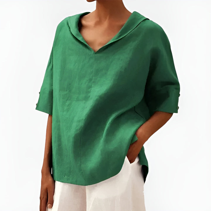Angie – Soft V-Collar Shirt Blouse