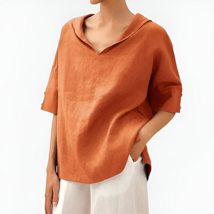 Angie – Soft V-Collar Shirt Blouse